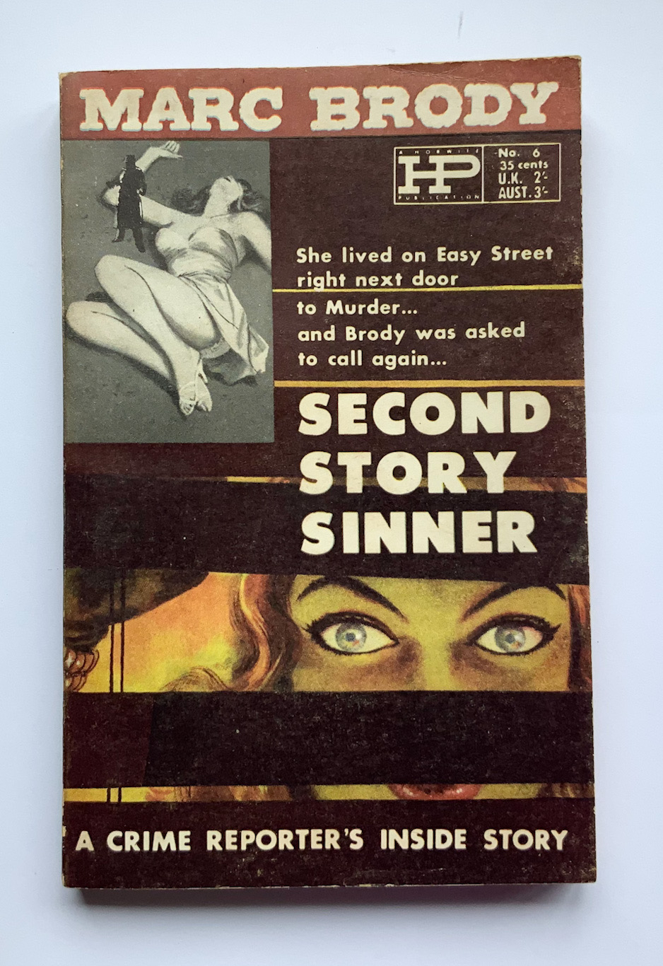 SECOND STORY SINNER Australian crime pulp fiction book by Marc Brody 1958